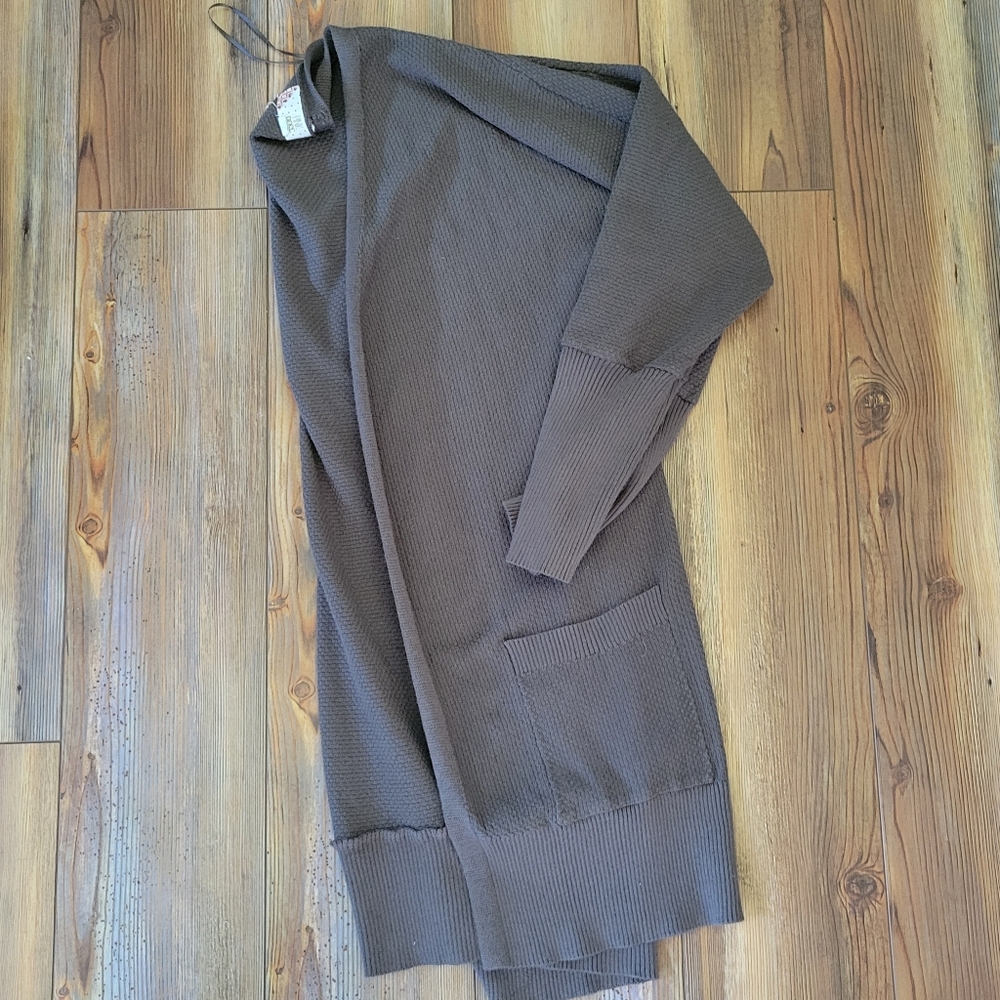 Pink Rose Longsleeve Open Front Cardigan Womens Large